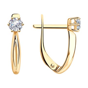 Серьги из серебра с фианитом