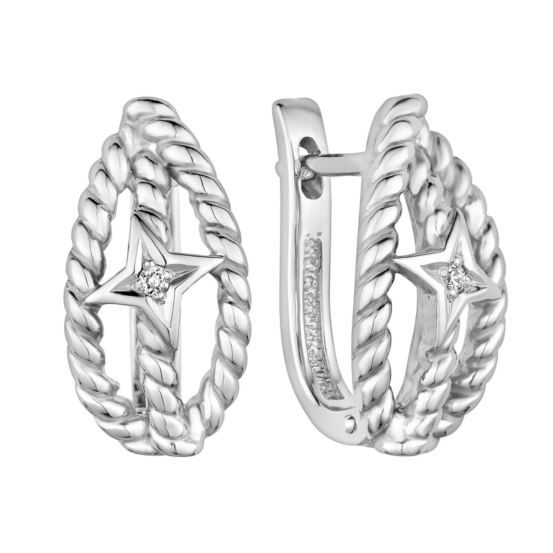 Серьги из серебра с Бриллиантом