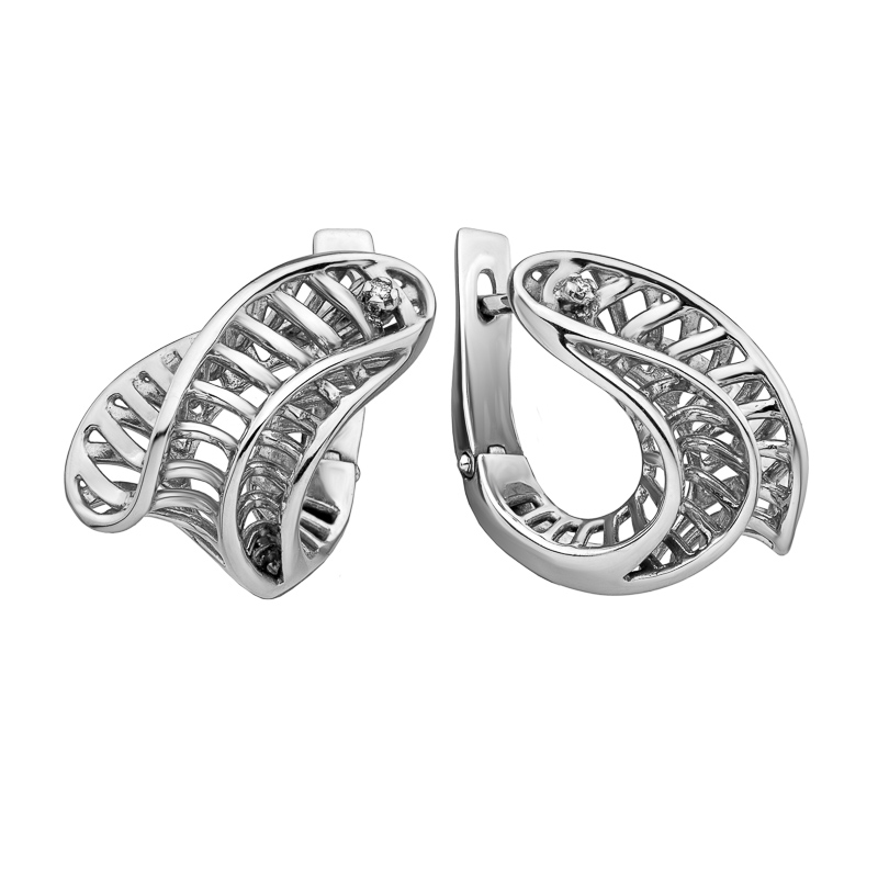 Серьги из серебра с Бриллиантом
