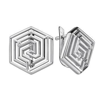 Серьги из серебра с Бриллиантом