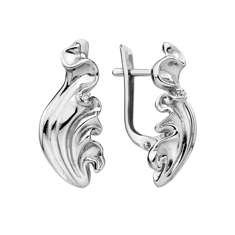 Серьги из серебра с Бриллиантом Серьги из серебра с Бриллиантом