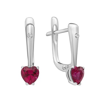 Серьги из серебра с Бриллиантом и Нанокристаллом цветным