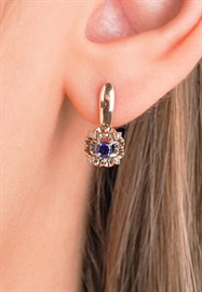 Серьги из золота с Бриллиантом и сапфиром