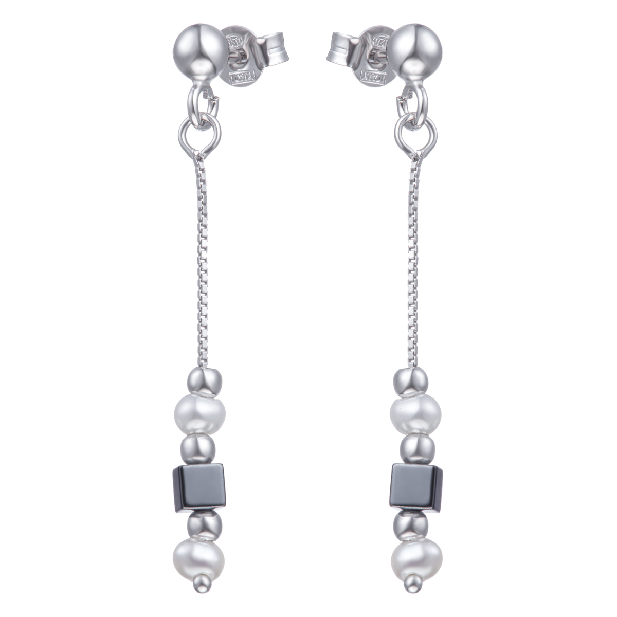 Серьги из серебра с Гематитом Серьги из серебра с Гематитом