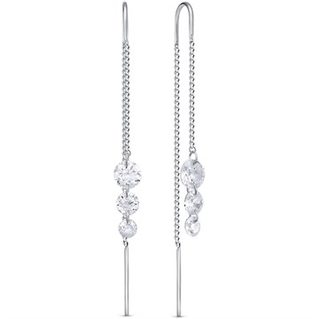 Серьги из серебра с фианитом