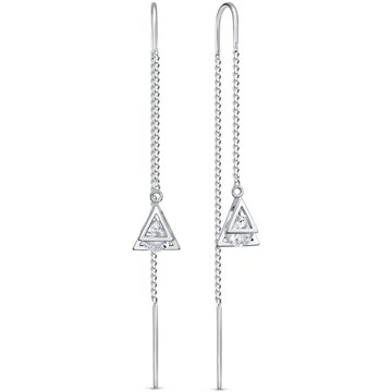 Серьги из серебра с фианитом