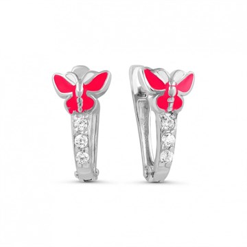 Серьги из серебра с фианитом