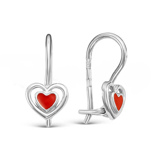 Серьги из серебра с эмалью