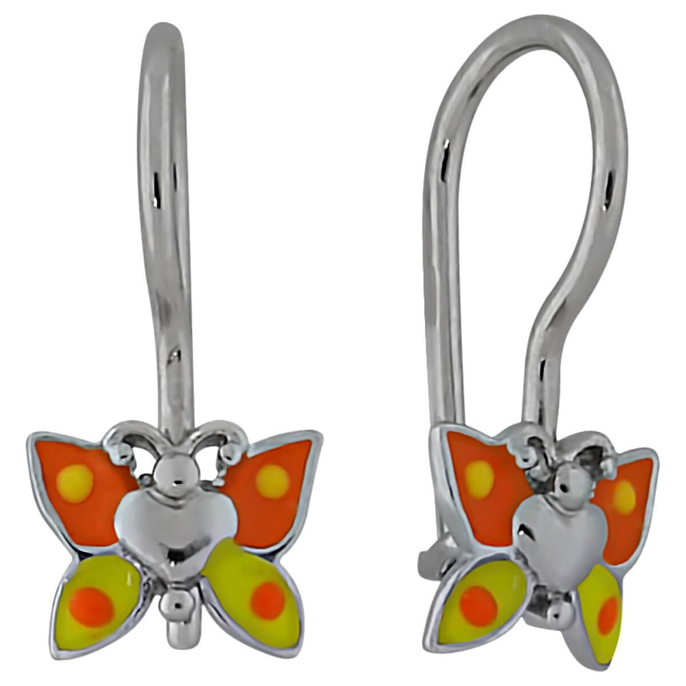 Серьги из серебра с эмалью