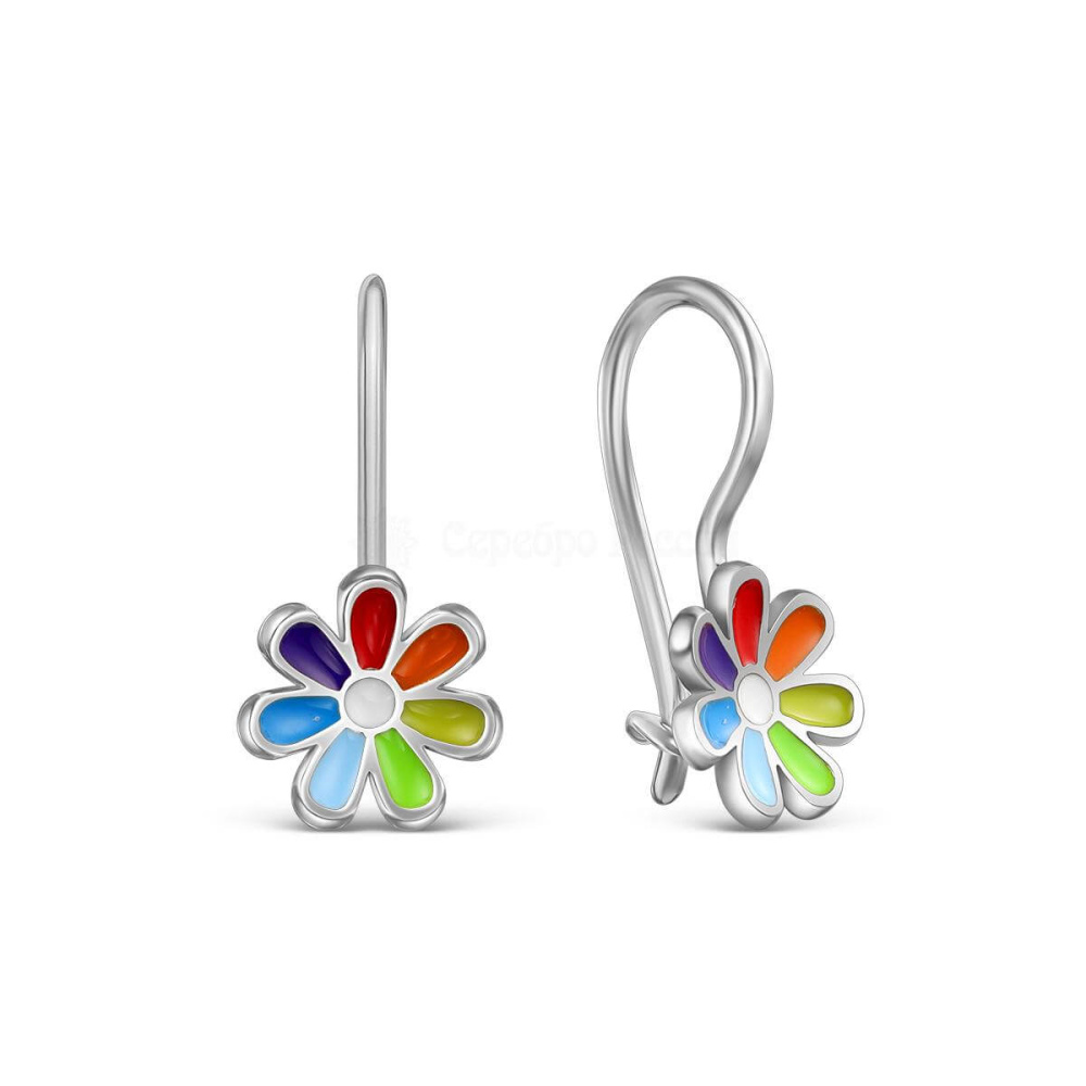 Серьги из серебра с эмалью