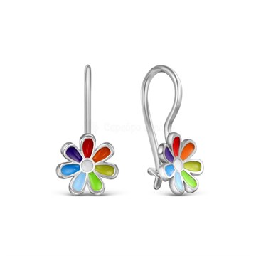 Серьги из серебра с эмалью