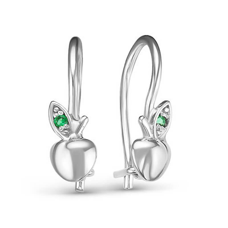 Серьги из серебра с фианитом
