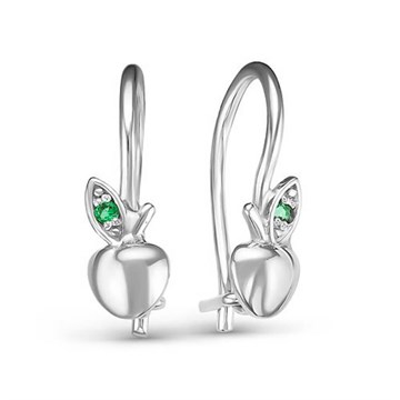 Серьги из серебра с фианитом