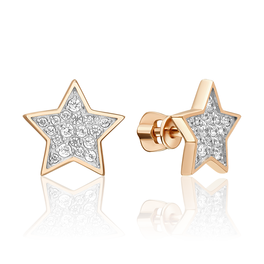 Серьги из золота с фианитом