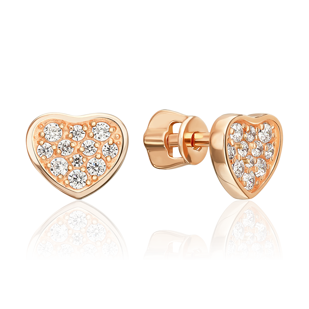 Серьги из золота с фианитом