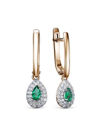 Серьги из золота с изумрудом и Бриллиантом
