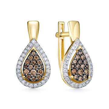 Серьги из лимонного золота с Бриллиантом