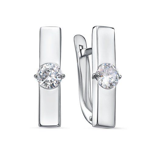 Серьги из серебра с фианитом Серьги из серебра с фианитом
