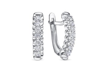 Серьги из серебра с фианитом