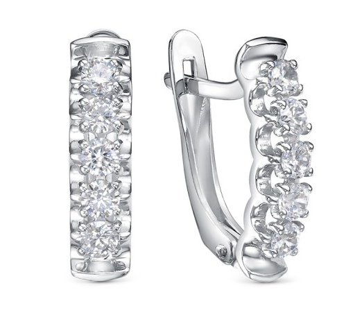 Серьги из серебра с фианитом Серьги из серебра с фианитом