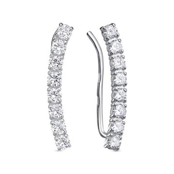 Серьги из серебра с фианитом