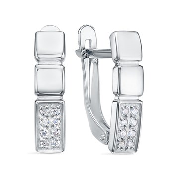 Серьги из серебра с фианитом