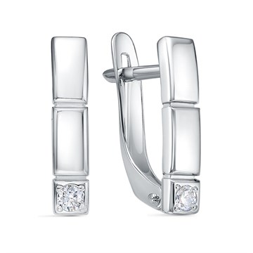Серьги из серебра с фианитом