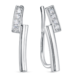 Серьги из серебра с фианитом