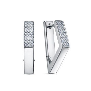 Серьги из серебра с фианитом