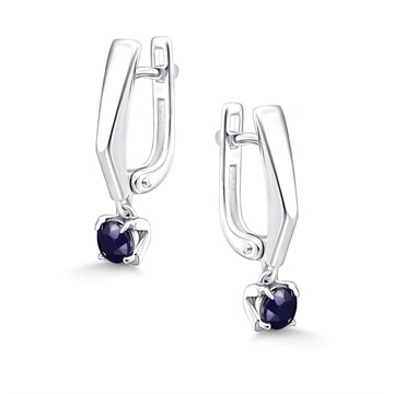 Серьги из серебра с сапфиром
