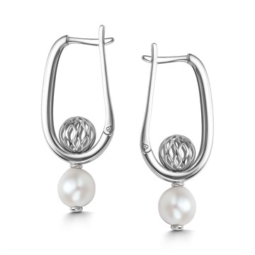 Серьги из серебра с жемчугом