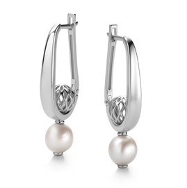 Серьги из серебра с жемчугом