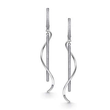 Серьги из серебра с фианитом