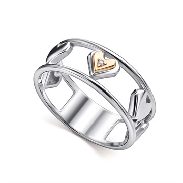 Кольцо из серебра с Бриллиантом