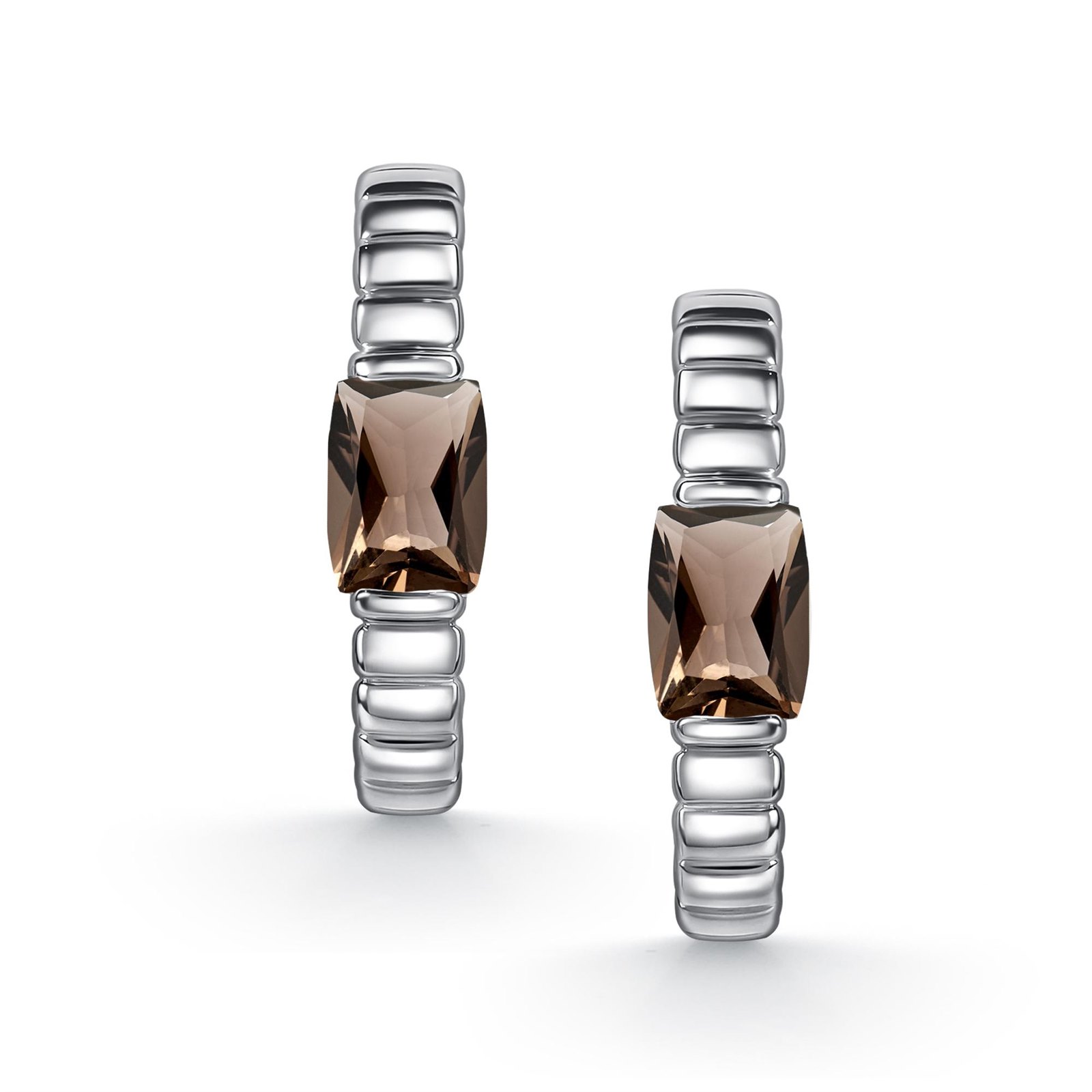 Серьги из серебра с раух топазом