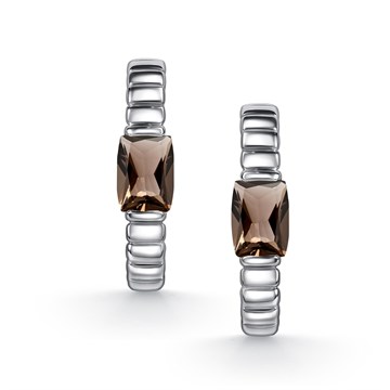 Серьги из серебра с раух топазом