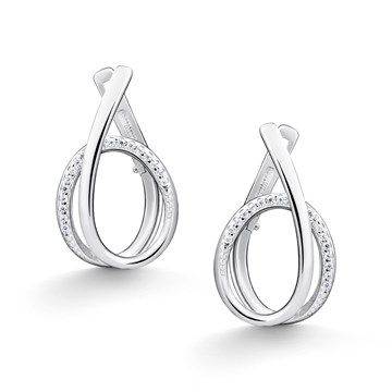 Серьги из серебра с фианитом