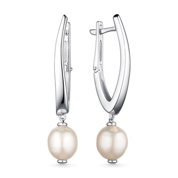 Серьги из серебра с жемчугом