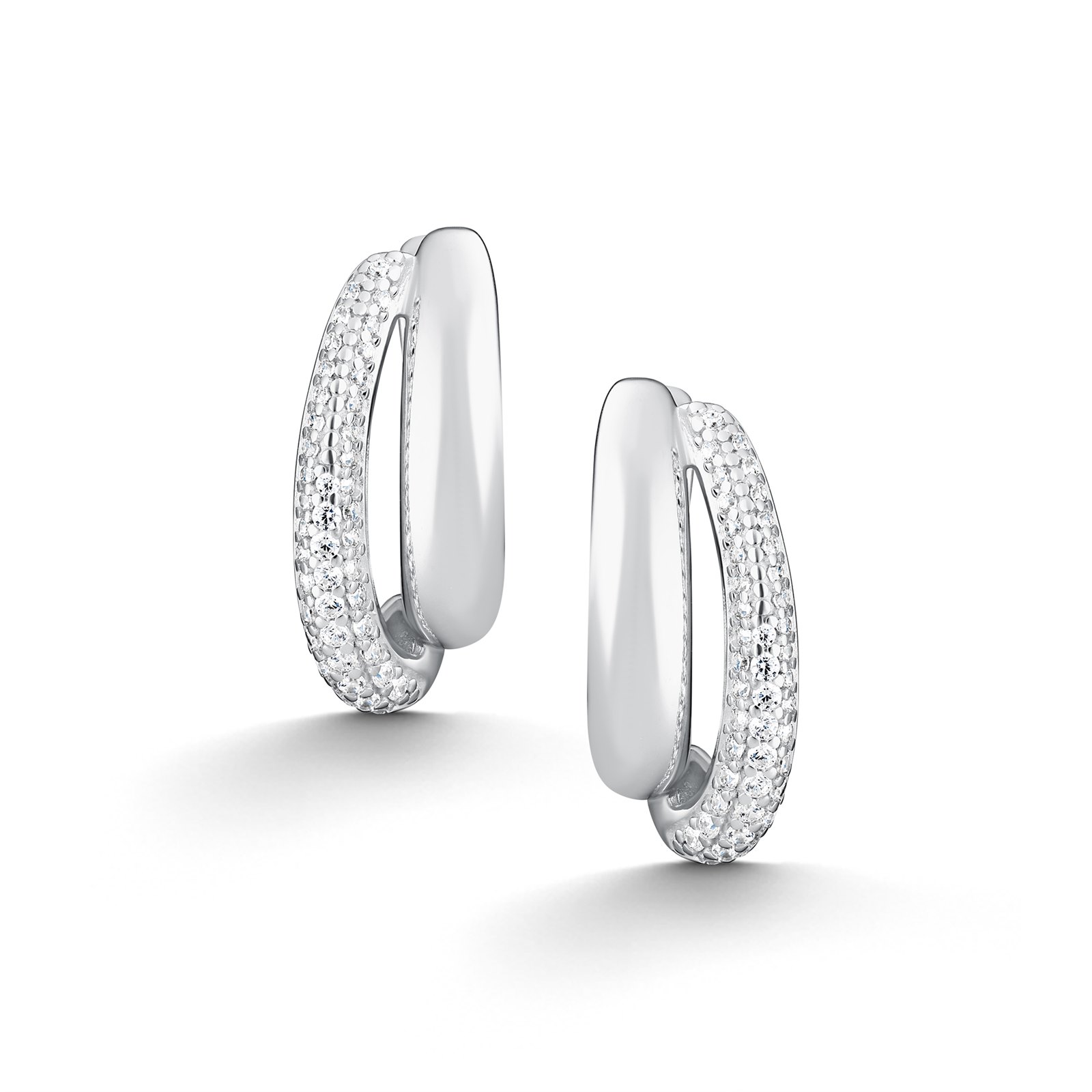 Серьги из серебра с фианитом