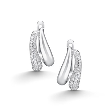 Серьги из серебра с фианитом