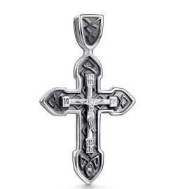 Крест из серебра с Бриллиантом