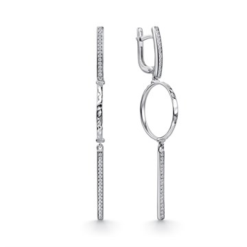 Серьги из серебра с фианитом