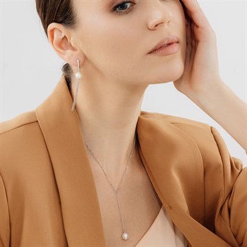 Серьги из серебра с жемчугом