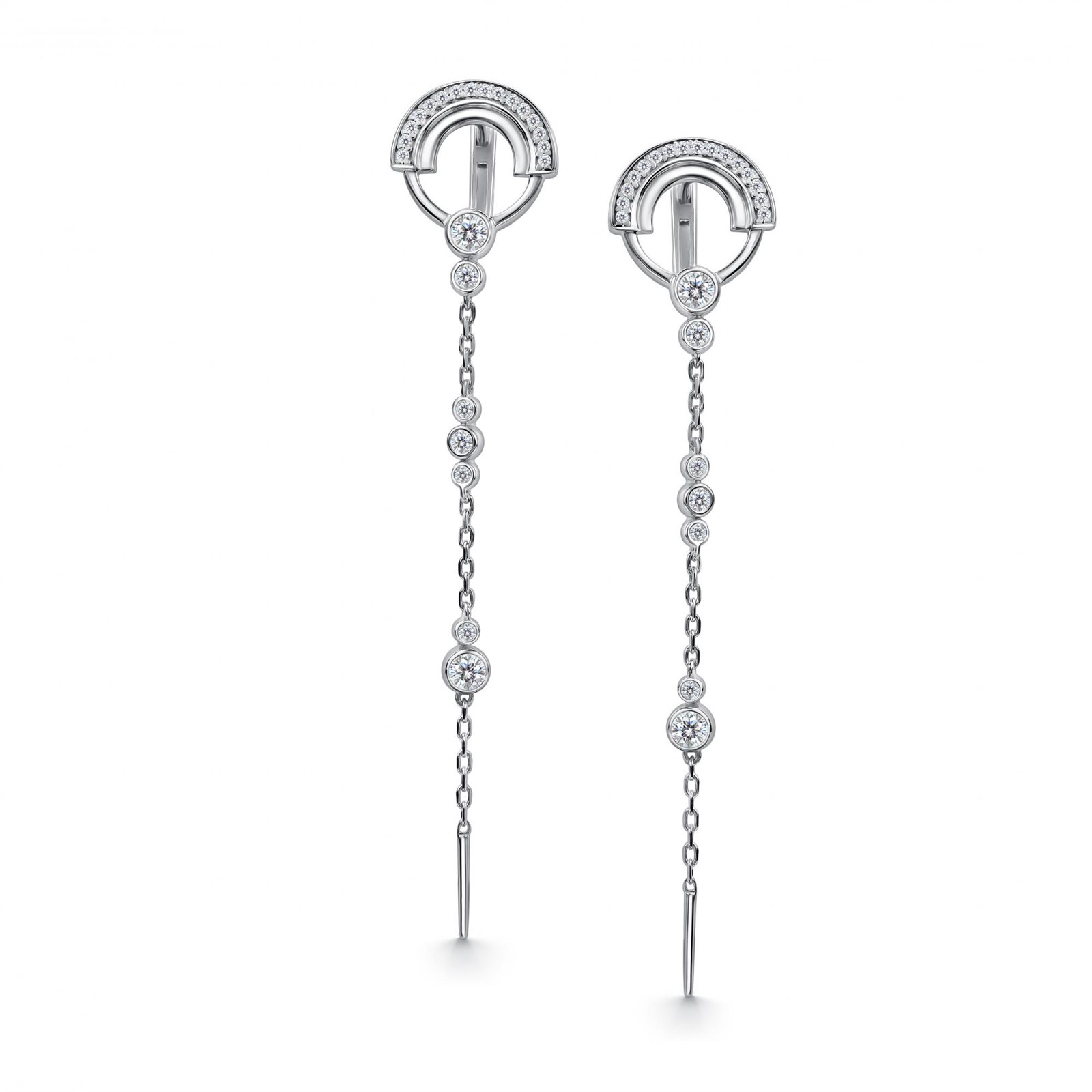 Серьги из серебра с фианитом