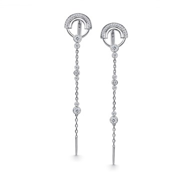 Серьги из серебра с фианитом