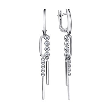 Серьги из серебра с фианитом