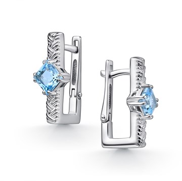 Серьги из серебра с топазом