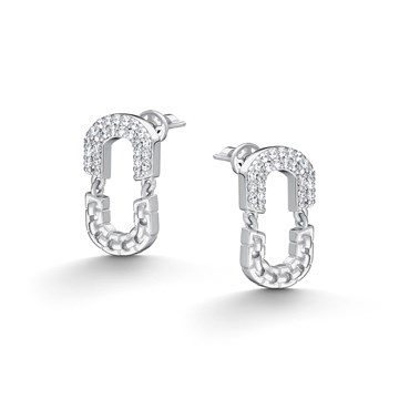 Серьги из серебра с фианитом