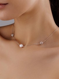 Колье из серебра с жемчугом