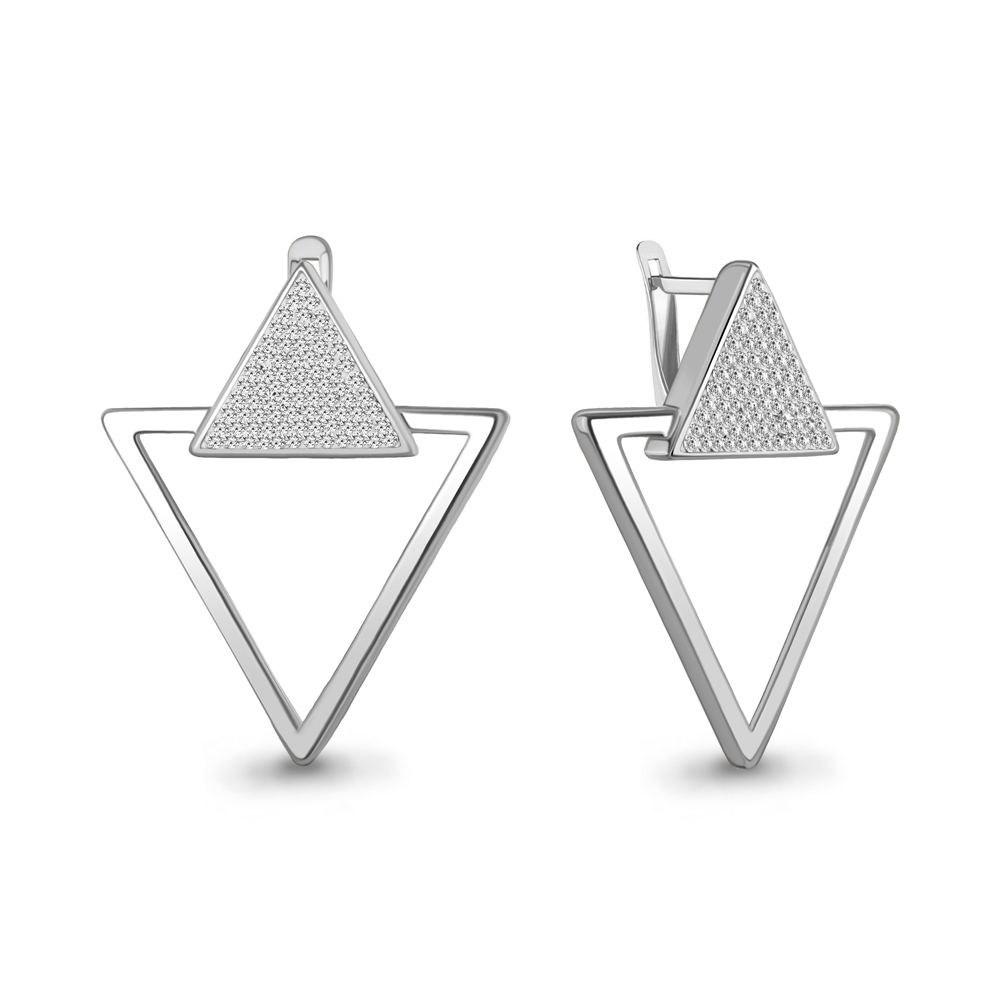 Серьги из серебра с фианитом Серьги из серебра с фианитом